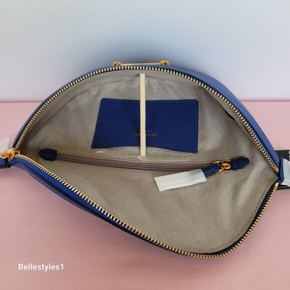 KATE SPADE Belt Bag Gramercy Medium Pebbled Leather – Blueberry color ⭐ - Picture 13 of 16